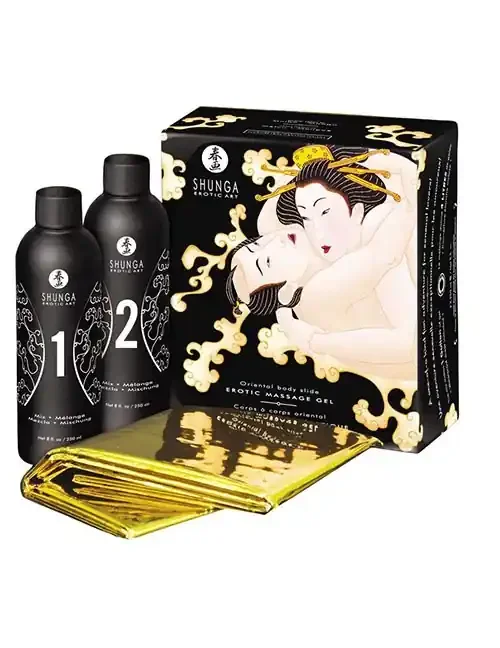 Massagegel-Set für die erotische Body to Body Massage – Melone & Mango