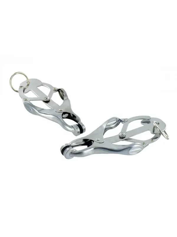 Master Series Monarch Clover Nippelklemmen, silber