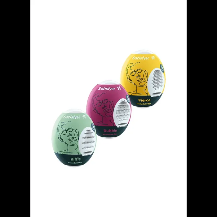 Masturbator Egg Set – Riffle, Bubble, Fierce – 3 Pieces