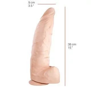 Mega Dildo 515 line 15″ flesh succion 9×38 cm