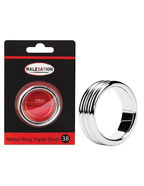 Metal Ring Triple Steel 38 Penisring