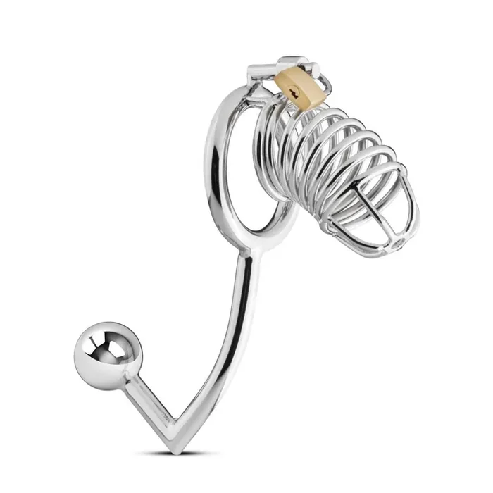 Metall Penis-Käfig mit Analhaken