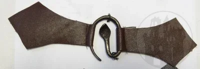 Metallspange mit Leder – Drache