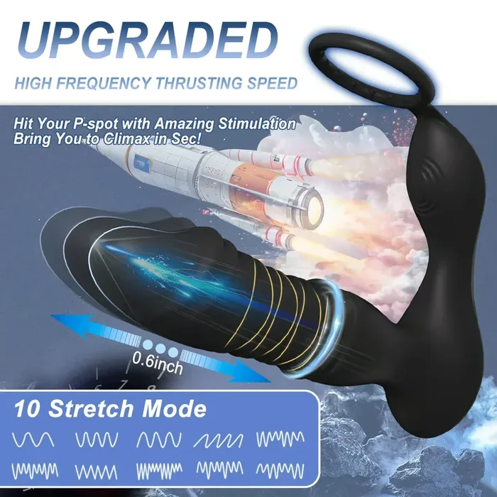 Mksextoy Vibrating Cock Ring With Butt Plug