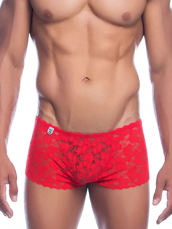 MOB Lace Boy MBL01 Spitzen-Short, rot