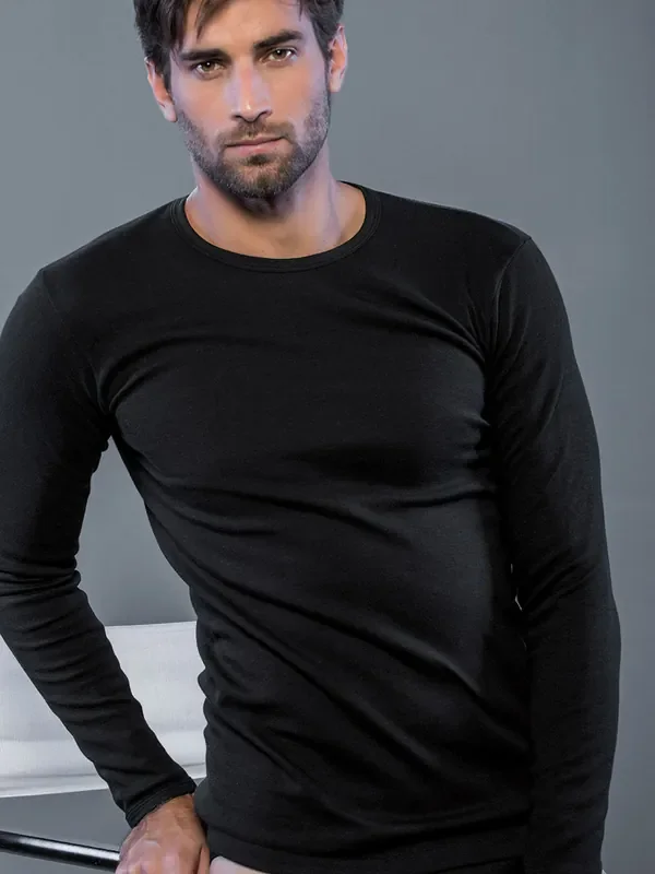 MORETTA Felpa Pesante Longsleeve, schwarz