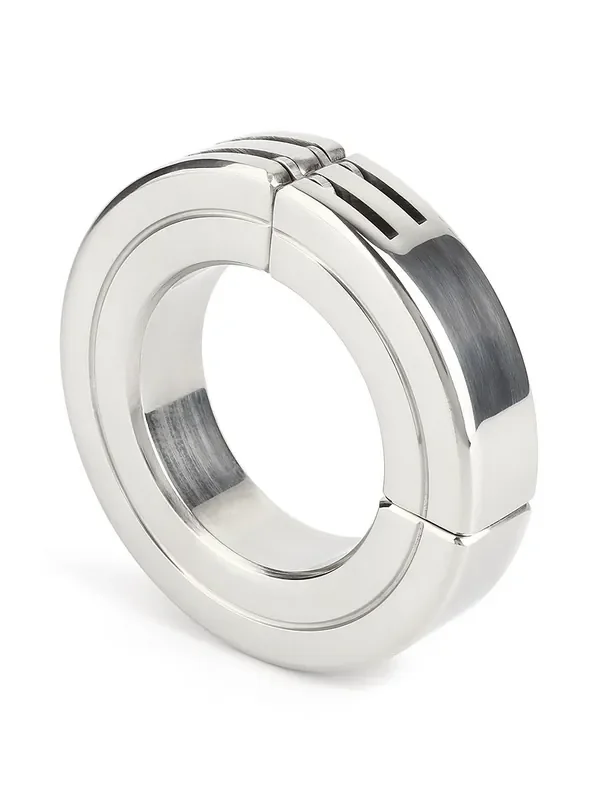 Mr. Steel Hinged Magnetic Cockring Penisring, silber