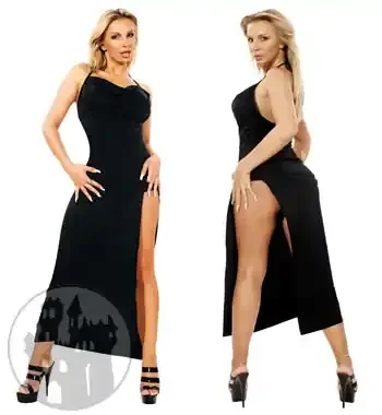 Neckholder Kleid knöchellang