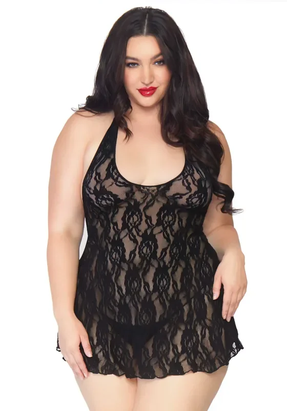 Neckholder Spitzenkleid mit G-String