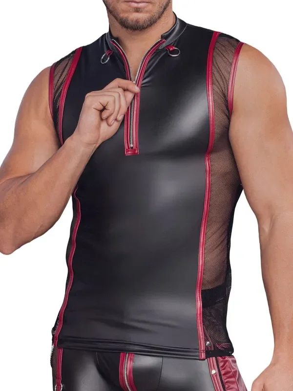 NEK Mattlook-Shirt, schwarz/rot