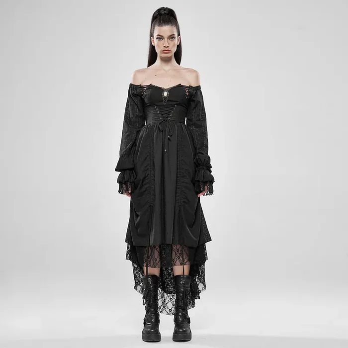 Neo-Victorian Gothic Off-Shoulder Kleid
