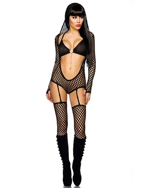 Netz-Outfit von Saresia schwarz