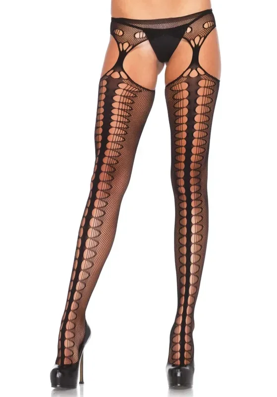 Netz-Strapsstrumpfhose