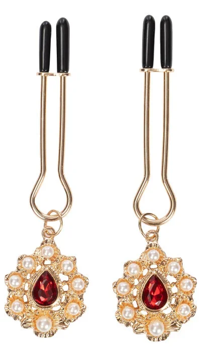 Nippelklemmen mit Goldschmuck