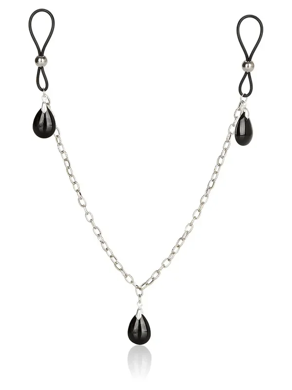 Nipple Chain Jewelry Nippelschlaufen mit Kette, schwarz
