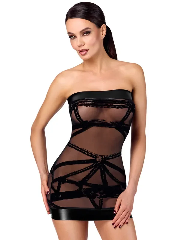 Noir Handmade F359 Trägerloses Minikleid, schwarz