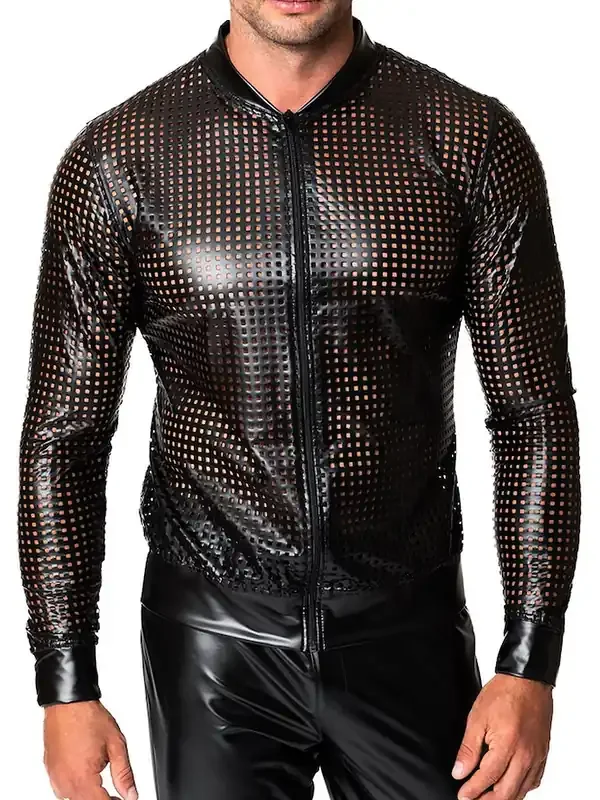 Noir Handmade H076 Wetlook-Jacke, schwarz