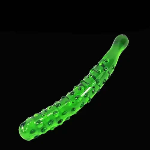 Noppenstab Glasdildo ‘Gurke‘