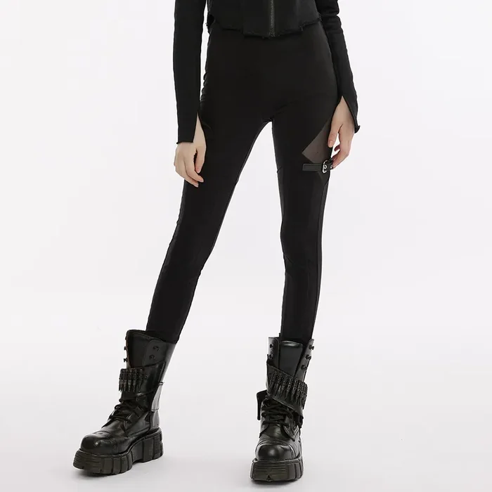 Nu Goth Leggings mit buckled strap Details