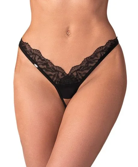 Obsessive String ouvert Arrowel Schwarz S/M