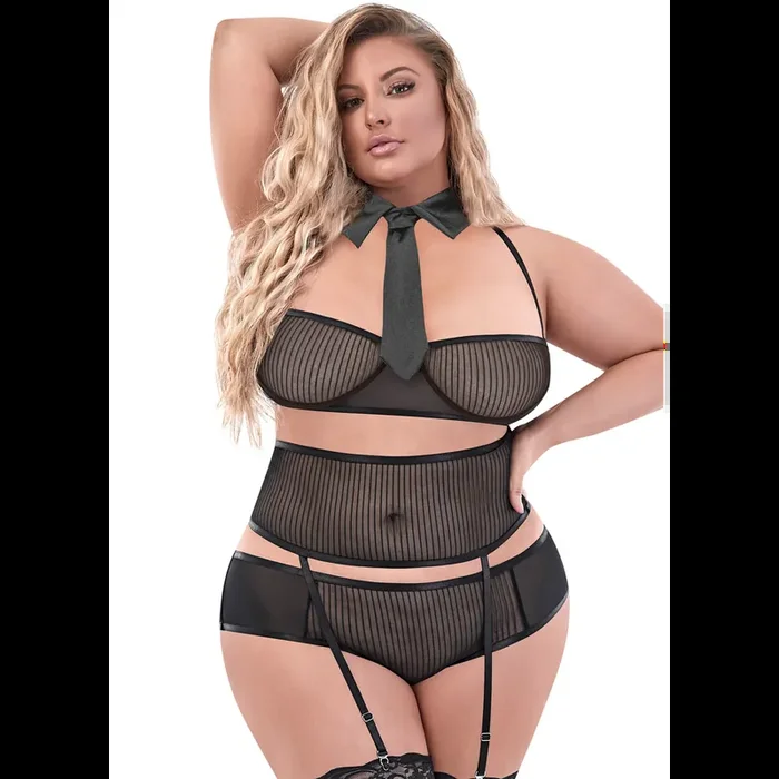 Office Romper – 2X – Black