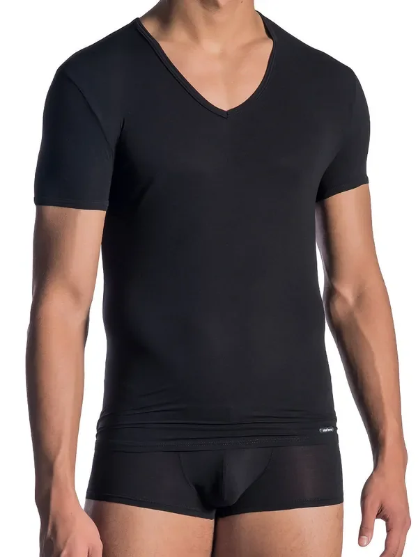 Olaf Benz RED0965 Phantom V-Neck-Shirt, schwarz
