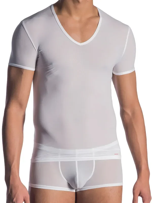 Olaf Benz RED0965 Phantom V-Neck-Shirt, weiß