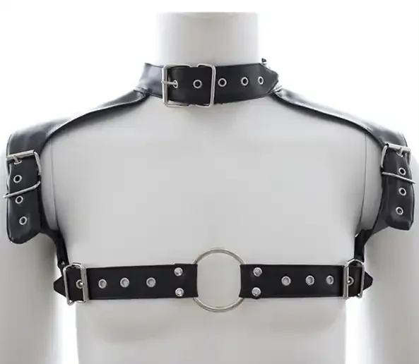 Optor Geschirr und Halsband Schwarz