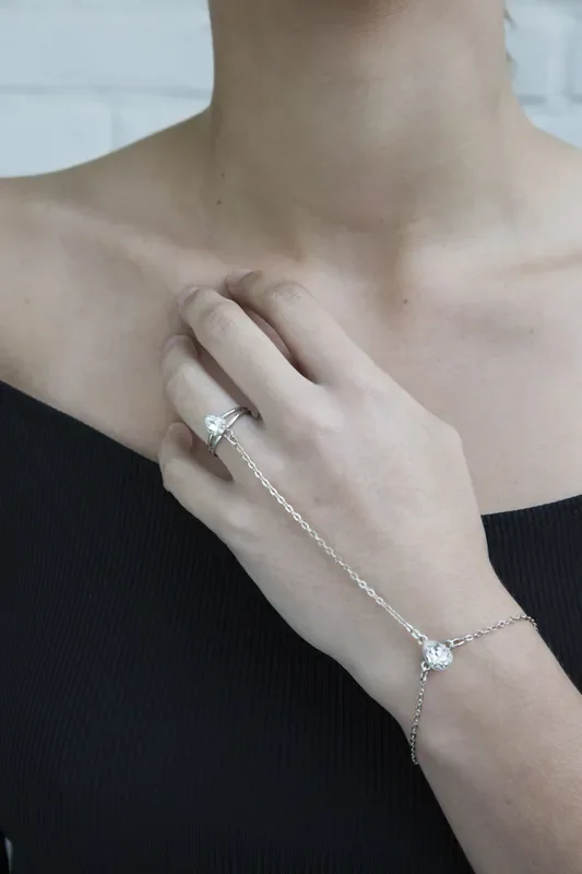 Otazu – Audrey rhodiumbeschichtete Armband mit Swarovski-Kristall