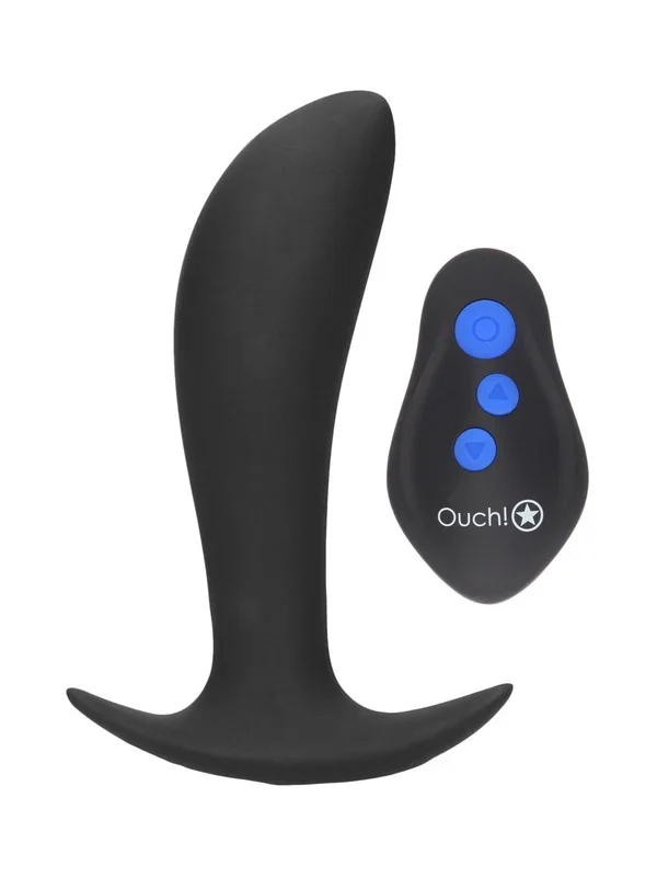 Ouch! E-Stim & Vibration: Elektro-Vibro-Analplug, schwarz