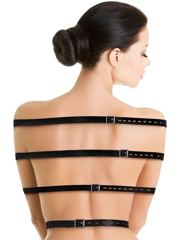 Ouch! Full Body Bondage Belts Ganzkörperfesselriemen, schwarz