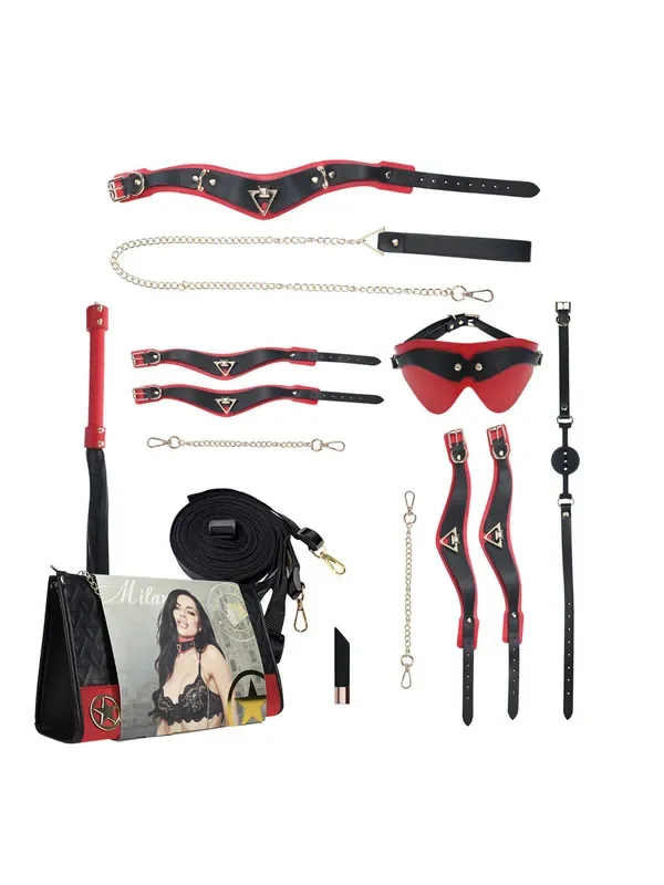 Ouch! Milan Collection BDSM-Set , schwarz/rot