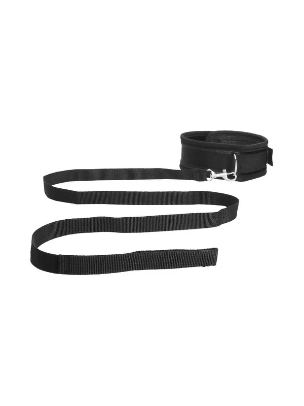 Ouch! Velvet Collar with Leash Halsband mit Leine, schwarz