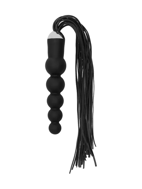 Ouch! Whip with Curved Dildo Peitsche mit Dildogriff, schwarz