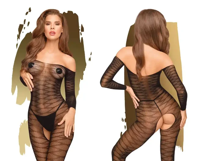 Ouvert-Bodystocking aus Netzstoff Dessous