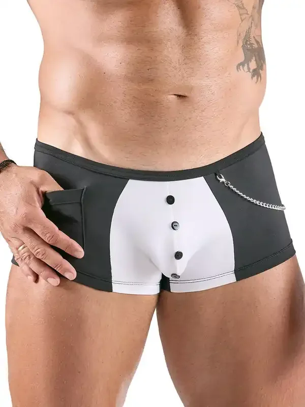 Pant im Service-Style, schwarz/weiß