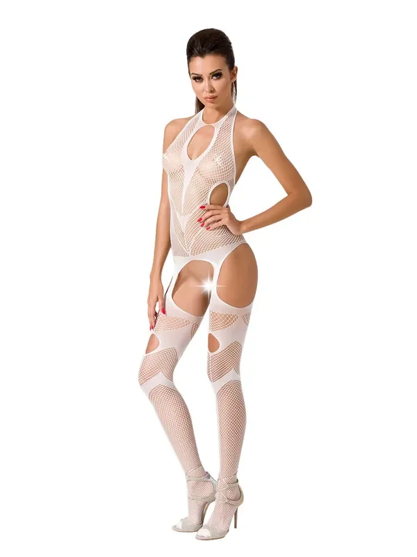 Passion BS053 Ouvert-Catsuit, weiß