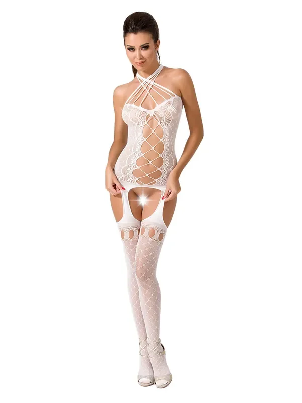 Passion BS056 Ouvert-Catsuit, weiß