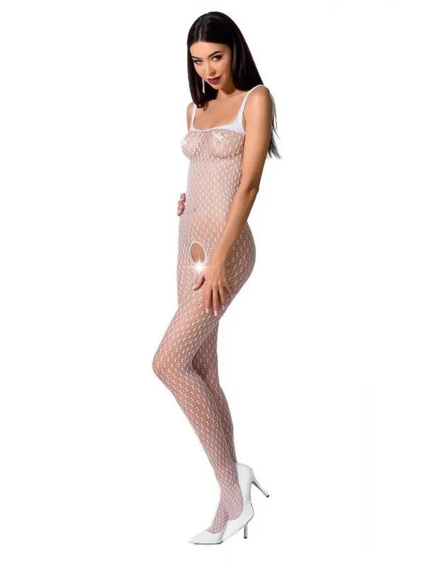 Passion BS071 Ouvert-Catsuit, weiß