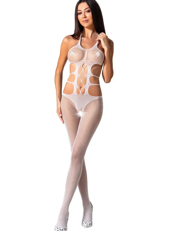 Passion BS084 Ouvert-Catsuit, weiß