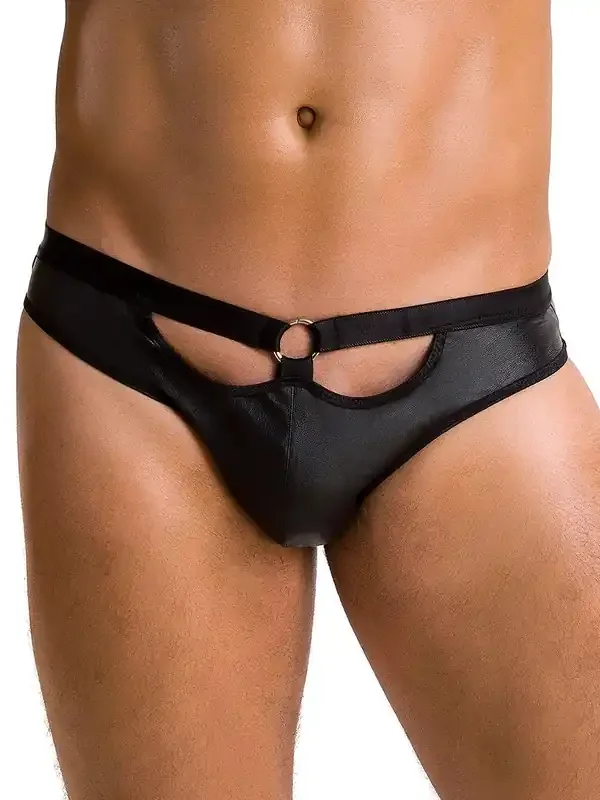 Passion MP041 Kunstleder-Jockbrief, schwarz