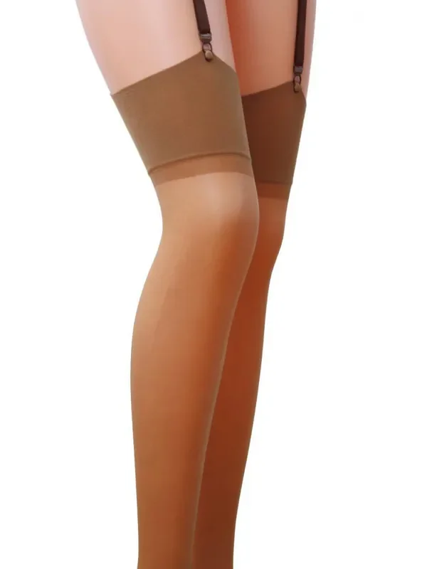 Passion ST001 Strapsstrümpfe, beige