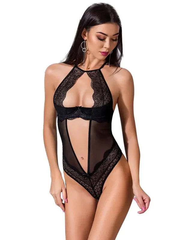 Passion Yona Spitzen-Body, schwarz