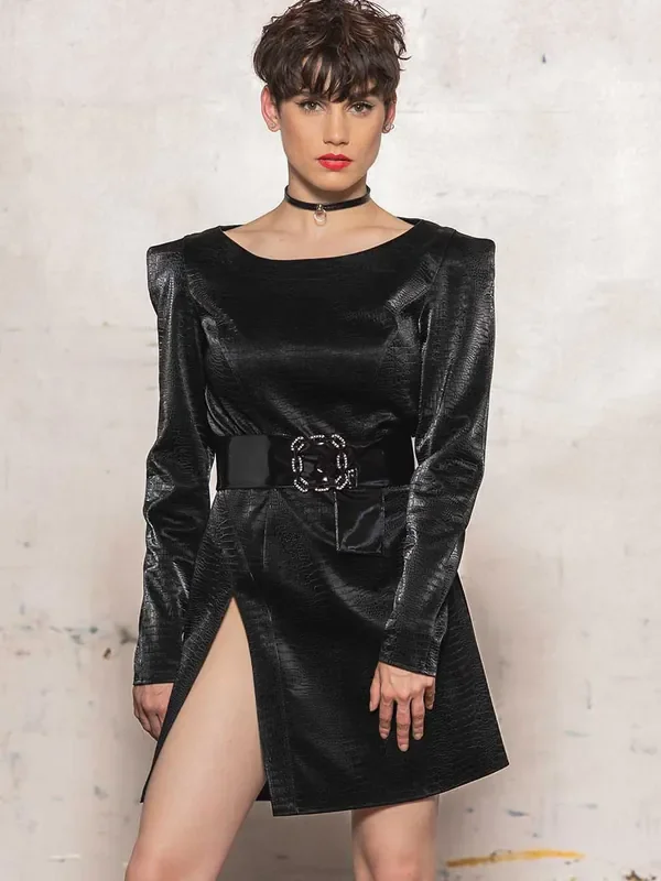 Patrice Catanzaro Eruption Velours-Minikleid, schwarz