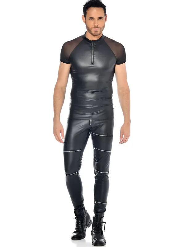 Patrice Catanzaro Khal Wetlook-Netz-Shirt, schwarz