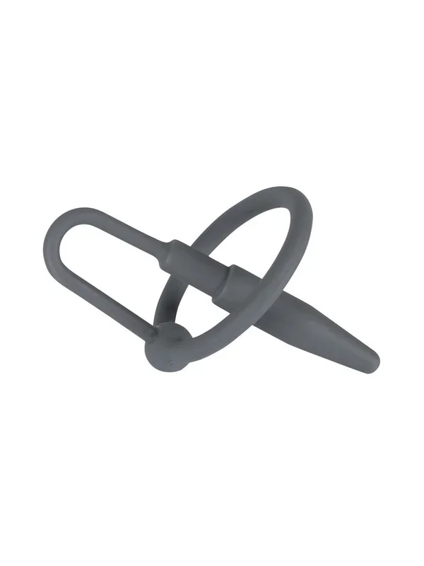 Penis Plug with Glans Ring: Dilator mit Eichelring, schwarz
