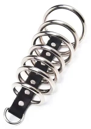 Peniskäfig mit 7 Ringen und D-Ring
