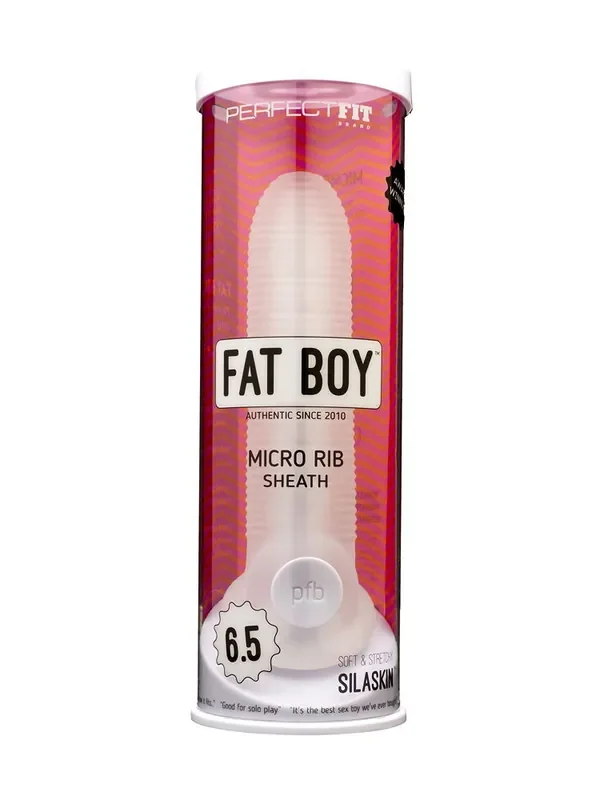 Perfect Fit Fat Boy Micro Rib Sheath 6.5 Penishülle, transparent
