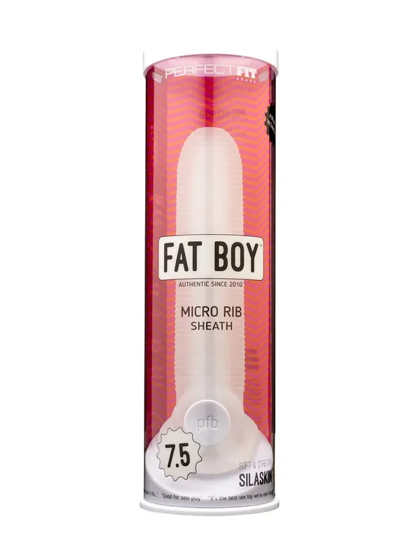 Perfect Fit Fat Boy Micro Rib Sheath 7.5 Penishülle, transparent