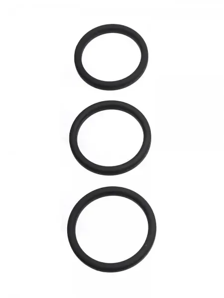 Perfect Fit Xact-Fit 3-Ring-Kit L-XL Penisringe-Set, schwarz